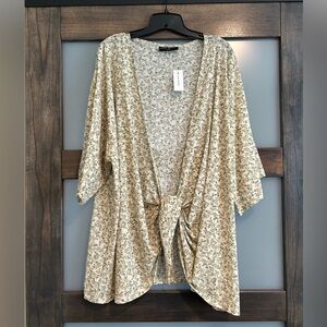 Lane Bryant Green and Cream Patterned Blouse Size 22/24